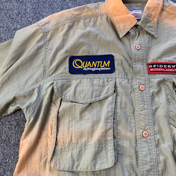 Vintage Penn Reels Mens Shirt Size M Fishing Button Up Embroidered Patches - Picture 5 of 15